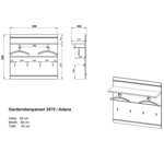 Germania Panneau de porte-manteau GW-Adana Hêtre noble