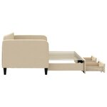 vidaXL Lit de jour avec gigogne et tiroirs crème 80x200 cm tissu