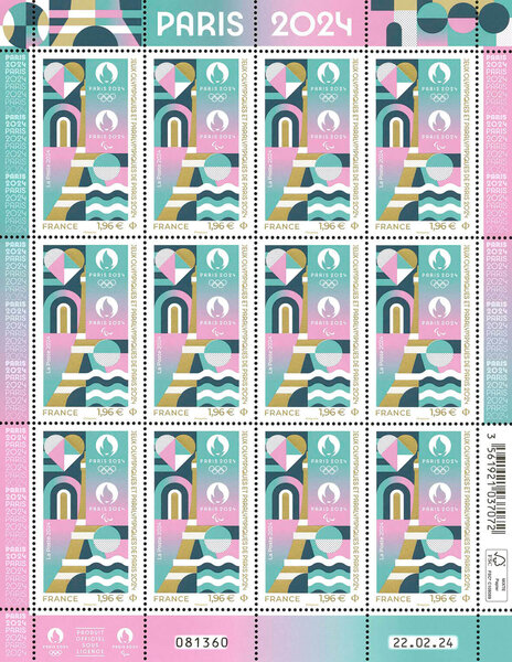 Carte Plastique Planche De 24 Timbres 20gr à Validité Permanente - Lettre Verte, Univers Graphique Timbres France Preobliteres
