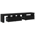 Meubles TV vidaXL 2 Pièces avec Lumières LED en Chêne Noir et Bois d'Ingénierie
