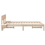 vidaXL Cadre de lit avec tables de chevet Marron Bois massif en pin