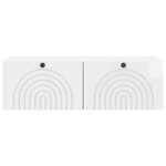 vidaXL Meuble TV mural Montage mural Blanc brillant 98 x 41 x 30 cm
