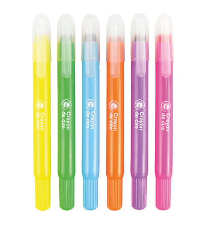 Crayon de cire pour Enfant Couleur fluo 6 pièces