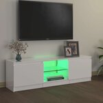 vidaXL Meuble TV avec lumières LED blanc brillant 120x30x36 cm
