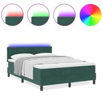vidaXL Lit à ressorts avec matelas Vert foncé 140 x 190 cm Velours
