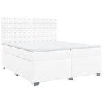vidaXL Sommier à lattes de lit avec matelas Blanc 200x200cm Similicuir