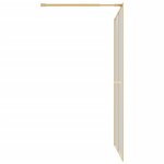 vidaXL Paroi de douche avec verre ESG transparent doré 140x195 cm