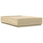 vidaXL Cadre de lit avec LED sans matelas chêne sonoma 160x200 cm