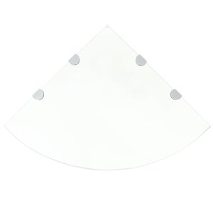 vidaXL Étagère de coin et supports chromés Verre transparent 45x45 cm