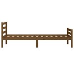 vidaXL Cadre de lit Marron miel Bois massif 75x190 cm Petit simple
