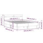 vidaXL Cadre de lit avec tête de lit chêne fumé 120x190 cm