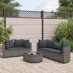vidaXL Salon de jardin 6 Pièces avec coussins gris résine tressée