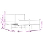 vidaXL Cadre de lit en métal sans matelas chêne sonoma 137x190 cm