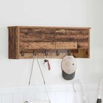 vidaXL Porte-manteau mural avec étagère Bois ancien 80 x 20 x 30 cm