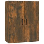 vidaXL Armoire suspendue Chêne fumé 69 5x34x90 cm Bois d'ingénierie