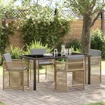 vidaXL Ensemble de salle à manger pour jardin 5 Pièces Beige polyrotin