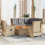 vidaXL Salon de jardin avec coussins 6 Pièces beige résine tressée