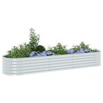 vidaXL Lit surélevé de jardin 320x80x44 cm Acier galvanisé Argenté