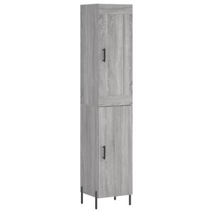 vidaXL Buffet haut Sonoma gris 34 5x34x180 cm Bois d'ingénierie