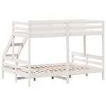 vidaXL Lit superposé sans matelas 80x200/140x200 cm blanc bois massif