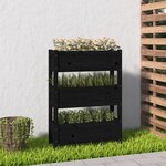 vidaXL Jardinière Noir 77x25x104 5 cm Bois massif de pin