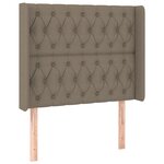 vidaXL Tête de lit à LED Taupe 103x16x118/128 cm Tissu