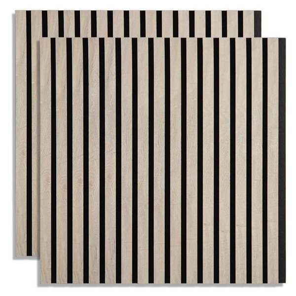 2 Panneaux muraux 60x60 bois gris acoustiques