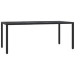 vidaXL Ensemble à manger de jardin coussins 7Pièces Noir Résine tressée