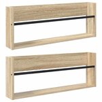 vidaXL Étagère à magazines 2 Pièces Chêne Sonoma 80 x 12 x 30 cm