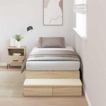 vidaXL Cadre de lit avec rangement Chêne Sonoma 226 5 x 75 x 31 5 cm