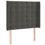 vidaXL Tête de lit à LED Gris foncé 103x16x118/128 cm Velours