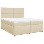 vidaXL Sommier à lattes de lit avec matelas Crème 200x200 cm Tissu