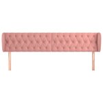 vidaXL Tête de lit avec oreilles Rose 183x23x78/88 cm Velours