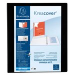 Classeur Pp Personnalisable Kreacover - 4 Anneaux En D 25mm - A4 Maxi - Noir - X 10 - Exacompta