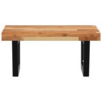 vidaXL Étagère de vasque murale acier et bois massif d'acacia