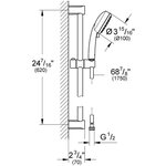 GROHE Ensemble de douche 2 jets Tempesta Cosmopolitan 100 2757820E - Barre de douche 60 cm -Limiteur de débit - Anti-calcaire-Chrome