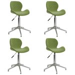 vidaXL Chaises pivotantes à manger lot de 4 vert clair velours