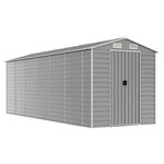 vidaXL Abri de jardin gris clair 191 x 555 x 198 cm en acier galvanisé