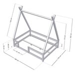 Lit cabane enfant NAKANA 120 x 180 gris clair