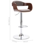 vidaXL Tabouret de bar Contreplaqué et tissu taupe