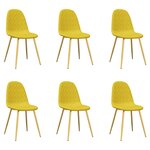 vidaXL Chaises à manger lot de 6 Jaune moutarde Velours