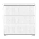 Flexa SAGA Commode 3 tiroirs a facades rainurees Blanche Boutons metalliques blancs