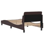 vidaXL Cadre de lit sans matelas marron foncé 90x200 cm tissu