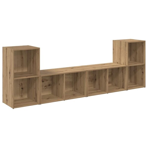 vidaXL Ensemble meuble TV 4 Pièces chêne artisanal 37 x 35 x 72 cm