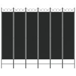 vidaXL Cloison de séparation 6 panneaux Noir 240x200 cm Tissu
