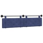 vidaXL Tête de lit suspendue Bleu police Velours