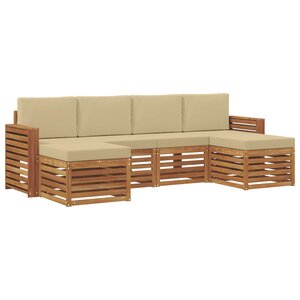 vidaXL Ensembles de canapés avec coussin 6 Pièces Naturel et Beige