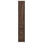 vidaXL Armoire de salle de bain étroite avec roulettes chêne marron