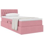 vidaXL Lit de Rangement avec matelas Rose 90 x 200 cm Velours