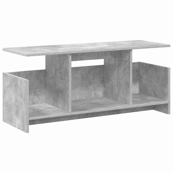 vidaXL Meuble TV Gris béton 102 x 35 x 45 cm Bois d'ingénierie